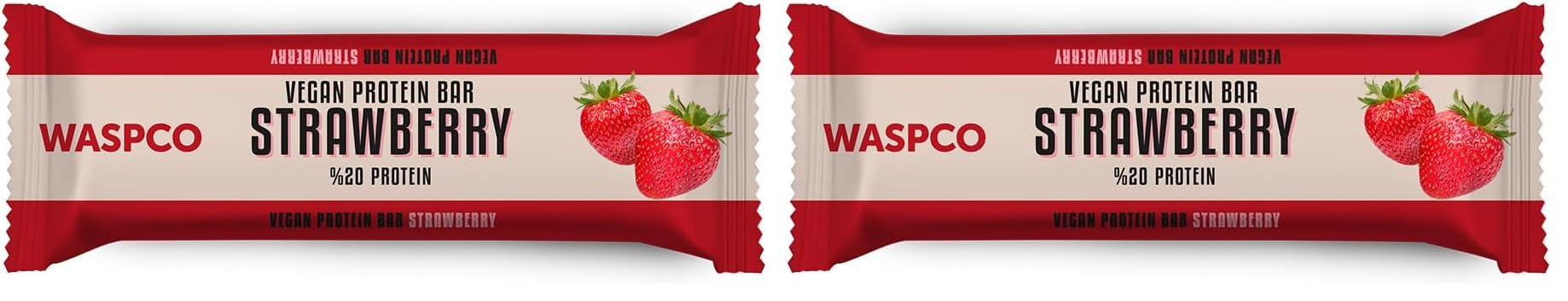 Waspco Vegan Çilekli Protein Bar 40g 2li paket