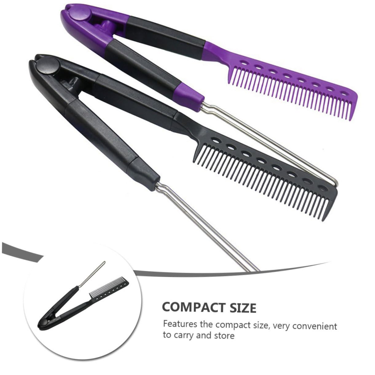Beaupretty Hair Straightening Brush V-Shaped Straightening Comb Compact Travel Hairdressing Tool Durable Material Comfortable Grip for Easy Hair Styling - Image 2
