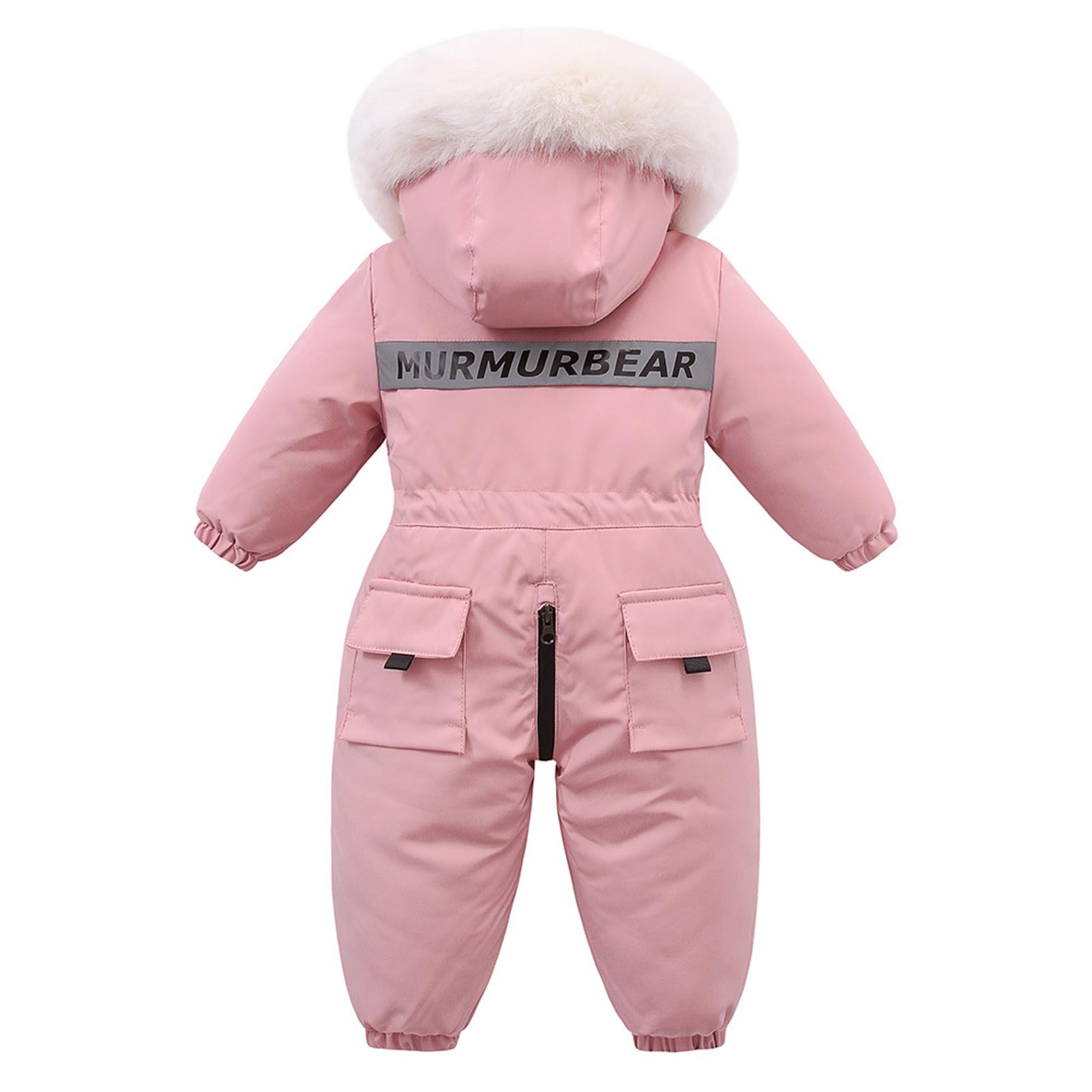 BRONG Bébé Garçons Habits de Neige Hiver Filles Toison Combinaisons Étanche Encapuchonné Barboteuse Enfants Fermeture éclair Manteau Combinaison de Ski Tenue