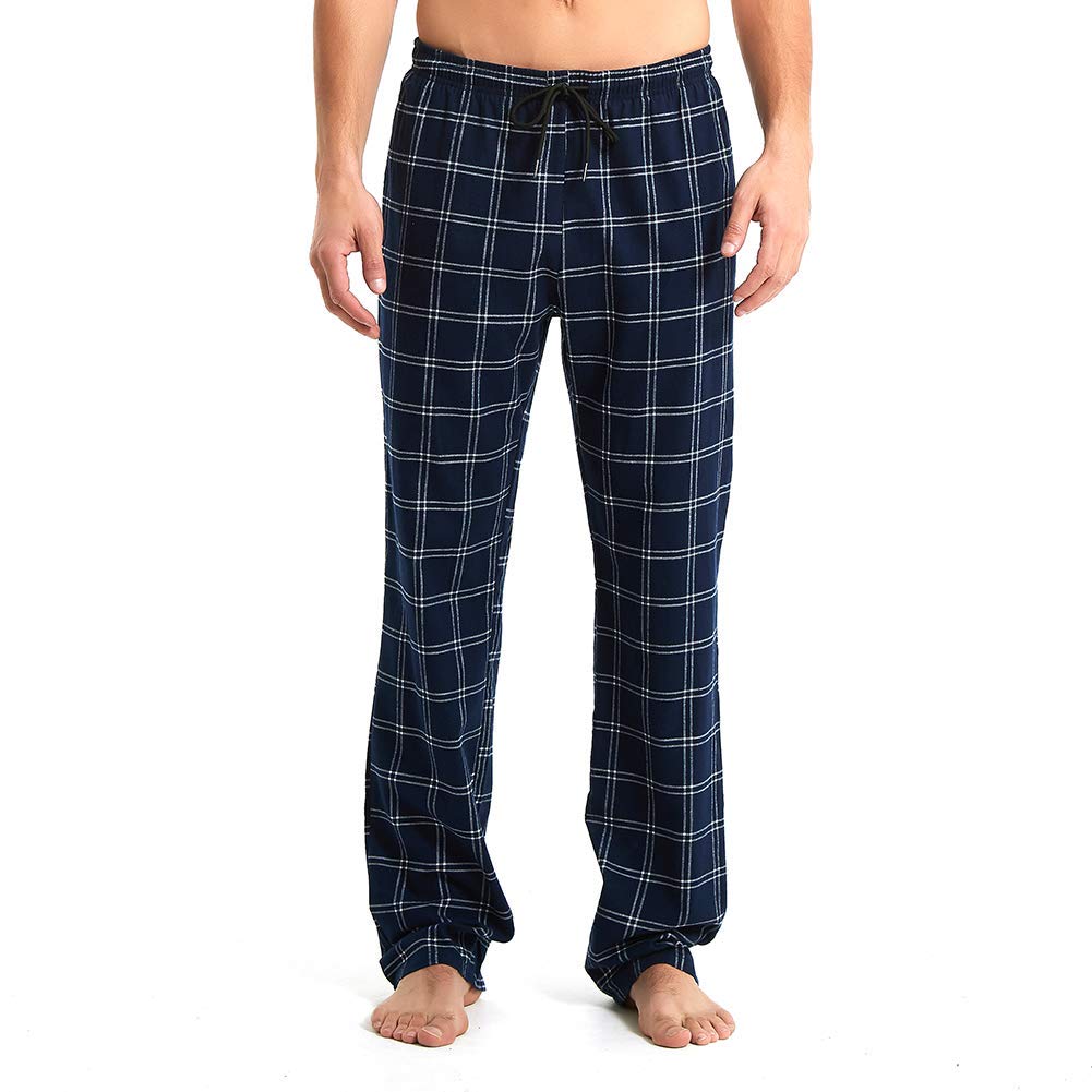 Idtswch Mens Tall Pajama Pants 30/32/34/36/38 Long Inseam Plaid Lounge Pants Sleepwear Pajama Bottoms 100% Cotton