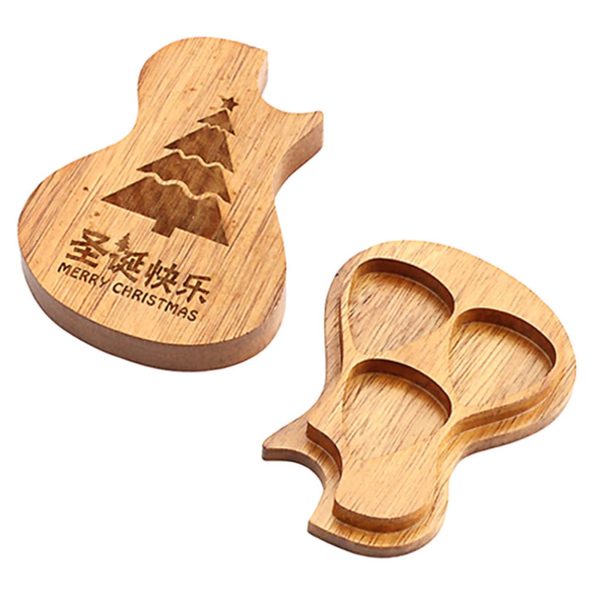 TOYANDONA 4 Piezas Estuche de Madera para Púas de Guitarra L827, Diseño de