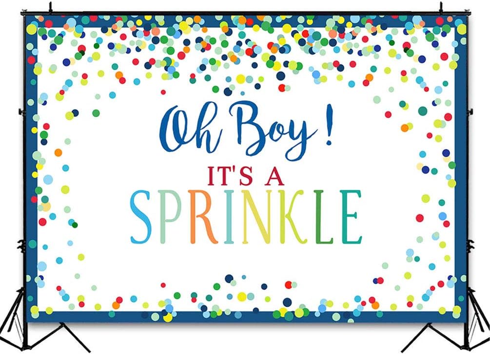 Avezano Baby Sprinkle Party Backdrop for Boy Baby Shower 7x5ft Sprinkle Donut Party Colorful Dots Confetti Sprinkle Birthday Decorations Photography Backdrops Cake Table Banner Supplies