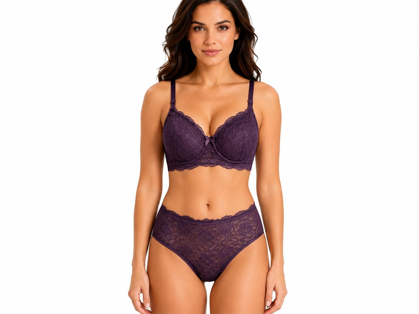 Women's Premium Bra Panty Set Non-Wired Padded Lingerie-picture-36