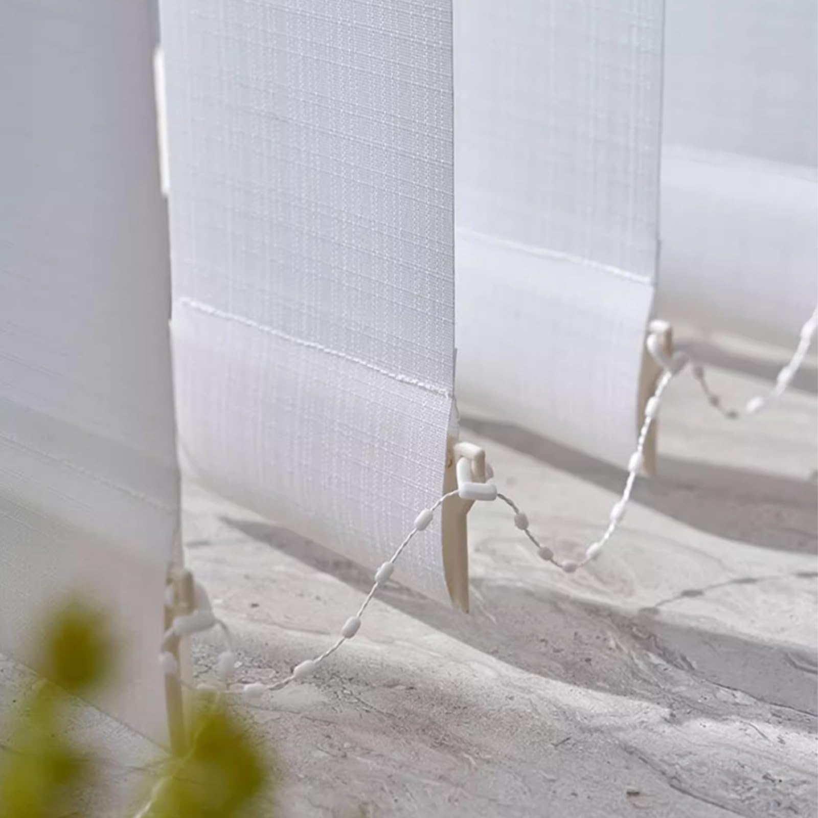 Cortina Lamas Verticales Translúcida Blanco,Estores de Listones,Venecianas con Aislamiento Térmico,Persianas Blackout de Interior para Ventanas y Puertas,Ancho x Alto (190cm x 200cm)