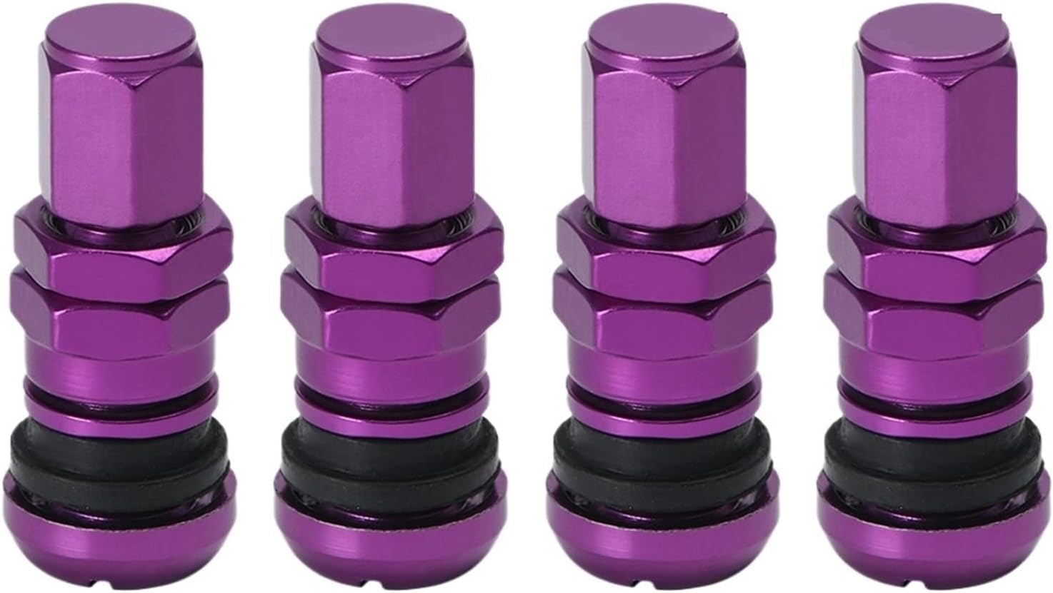 1pcs / Set Universal Motorcycle Car Wheel Tubeless Tire Valve Air Caps for Tire Valve Stem Aluminum Metal Air Valve Stem(Purple PQY Logo)