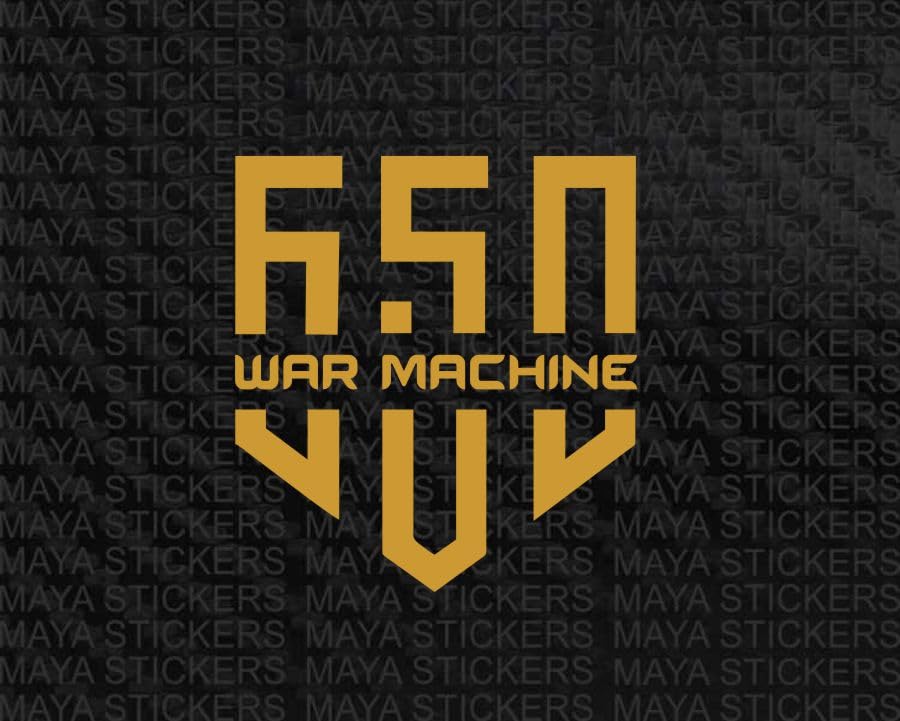 War Machine 650 Logo Sticker Compatible with Royal Enfield Bear 650, Continental, Interceptor, SuperMeteor, Classic 650, Bullet 650 by Maya Stickers ® (Gold)-image-13