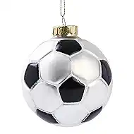 Hanging Christmas Ornaments 2025, Handcrafted Glass Blown Xmas Tree Decorations Holiday Ornaments Funny Gifts Collectible Winter Festival Decor for Home Party, Soccer Ball