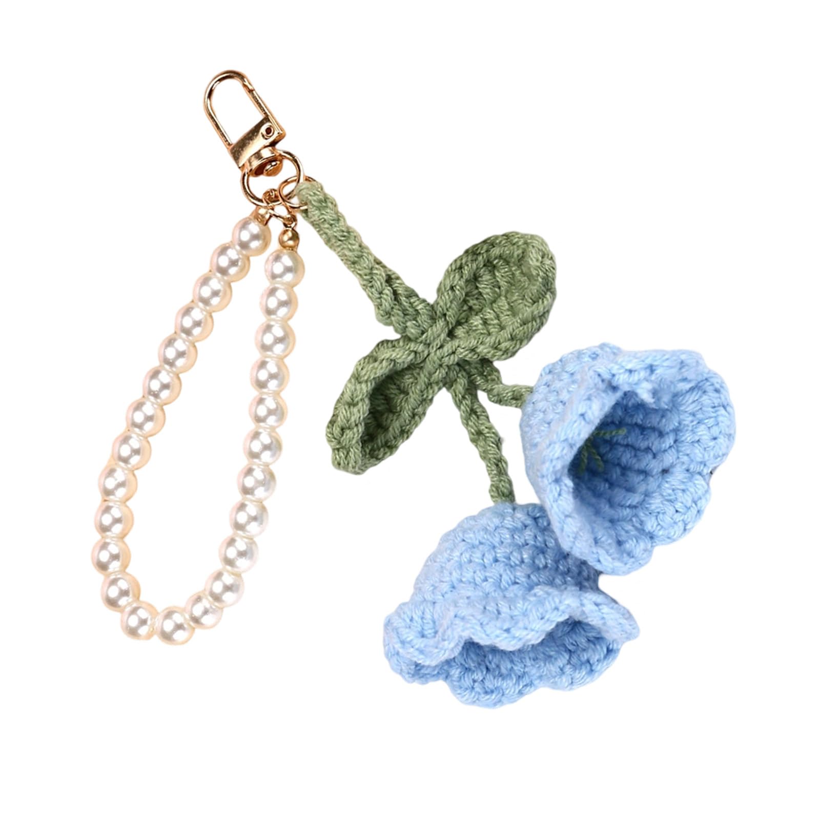 Amazon.com: FeiYeup Handmade Flower Crochet Keychain with Pearls