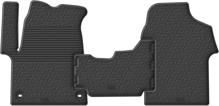 Rubber car mats Set LHD Compatible with Citroen Jumpy/Peugeot Expert/Toyota Proace 2016- & Opel Vivaro Cargo 2019- & Fiat Scudo 2022- G Profile 3-Pieces + mounting Clips