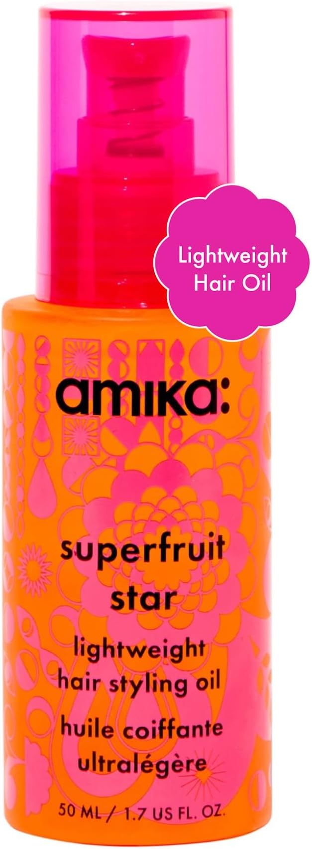 superfruit star lightweight hair oil - hair serum for fine to thick strands - heat protectant + frizz smoother for glossy shine - reduces breakage + strengthens strands (50 ml)