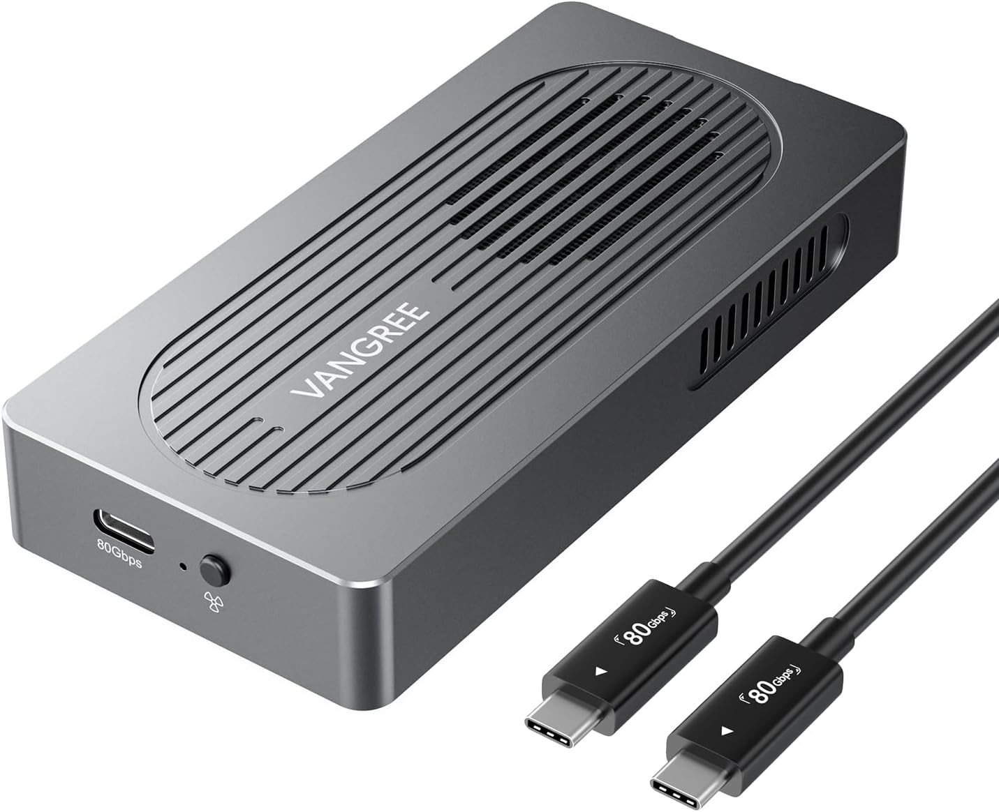 VANGREE 80Gbps M.2 NVMe SSD Enclosure with JHL9480 Chip, Gen4 PCIe, Up to 7,000 MB/s, Compatible with Thunderbolt 5/4/3, USB4 V2.0/V1.0,USB 3.2/3.1/3.0, Support 8TB SSD 2280/2260/2242/2230 M/B+M Key