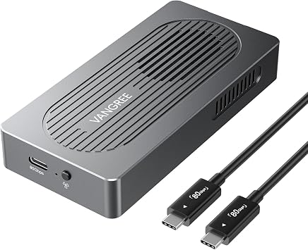 VANGREE 80Gbps M.2 NVMe SSD Enclosure with JHL9480 Chip, Gen4 PCIe, Up to 7,000 MB/s, Compatible with Thunderbolt 5/4/3, USB4 V2.0/V1.0,USB 3.2/3.1/3.0, Support 8TB SSD 2280/2260/2242/2230 M/B+M Key