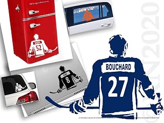 Ice Hockey Decal, Custom Name and jersey numbers, Hockey wall art - Rinö home decor, car window, laptop, bumper sticker locker room, personalized bedroom door decal,