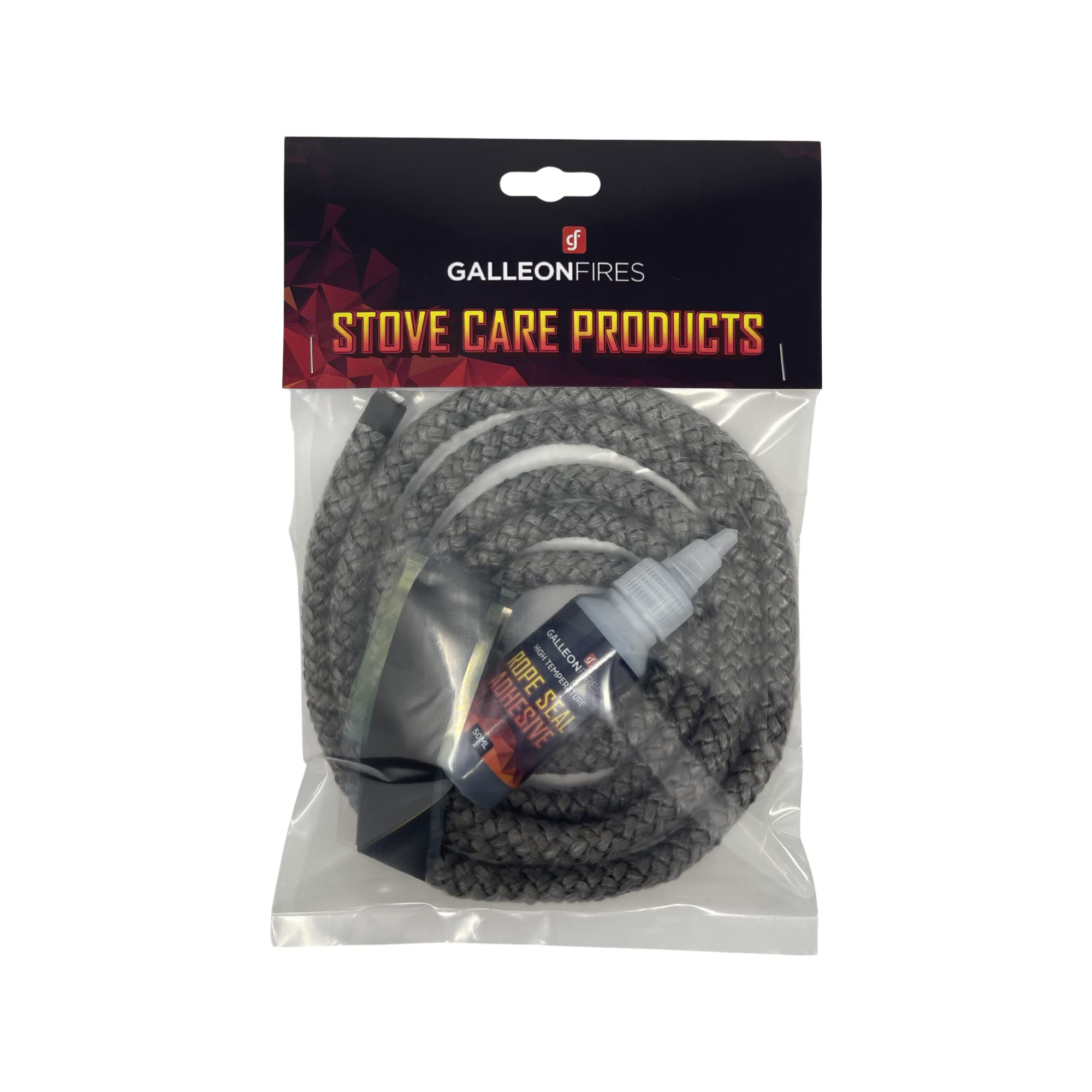 12mm Replacement Black Stove Rope Kit for Stove Door Seal with Glue& Tape - Heat Resistant - Various Sizes and varius softnes