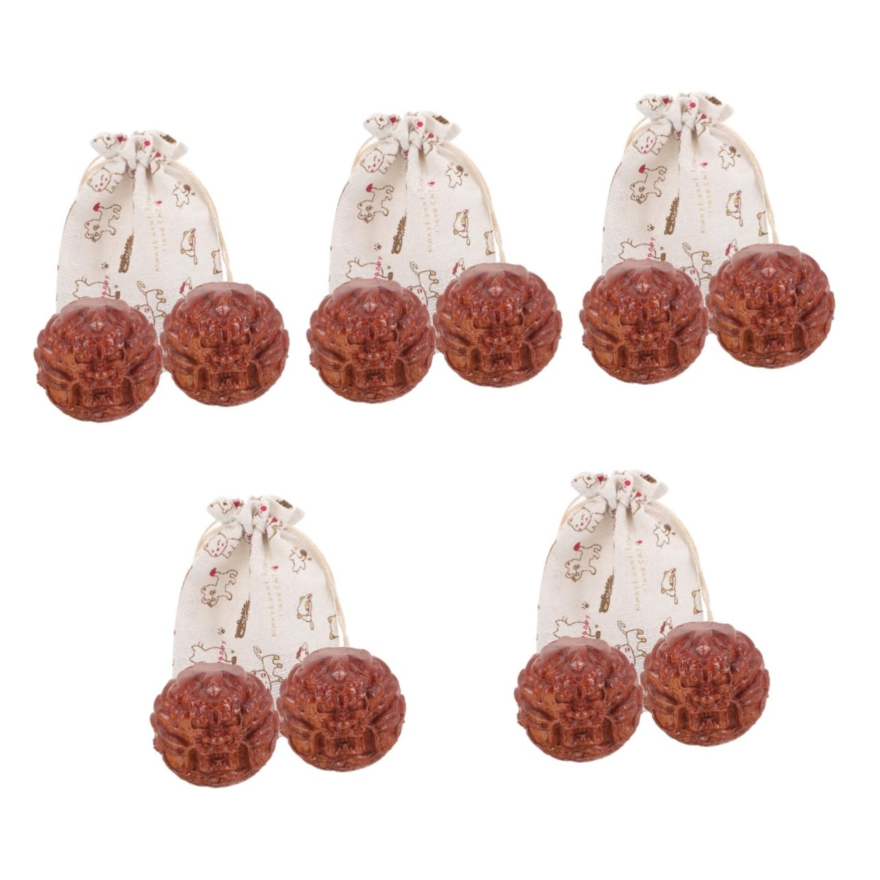FRCOLOR 5 Paare Massagekugel Handfitnessbälle Entspannungsball stachelig Fingerübungsball Fußmaschine fitnessball gymnastikballe Handmassageball Massagebälle für Handübungen Holzkugel