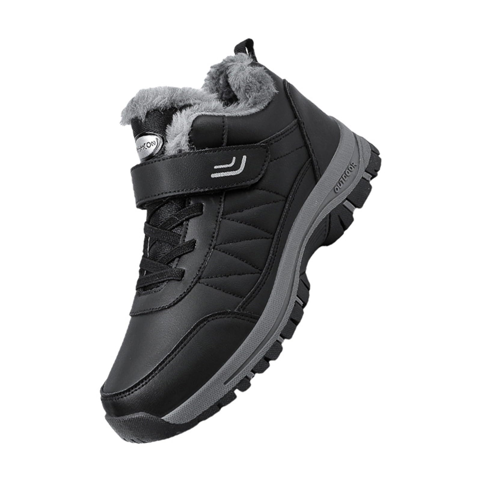 Scarpe Invernali comode in Cotone Antiscivolo per Le Donne Stivali da Neve Waetpoof Stivali in Gomma Donna Stivali Neri Gomma