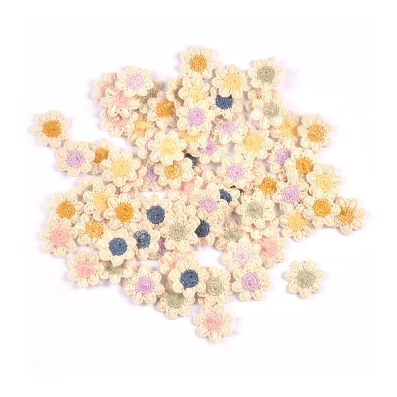 Wtaxbh Mix Iron On Patches 200Pcs/Lot 20Mm Mini Lace Flower Appliques For Diy Hat Clothes Sewing Supplies Headwear Decor(Mix)