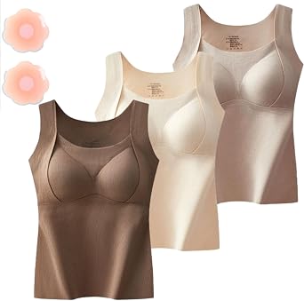 Thickened Warm Tank Top with Shelf Bra, Build in Bra Tops for Women, Tank Top Built in Bra, Shape Wear Tank Tops for Women