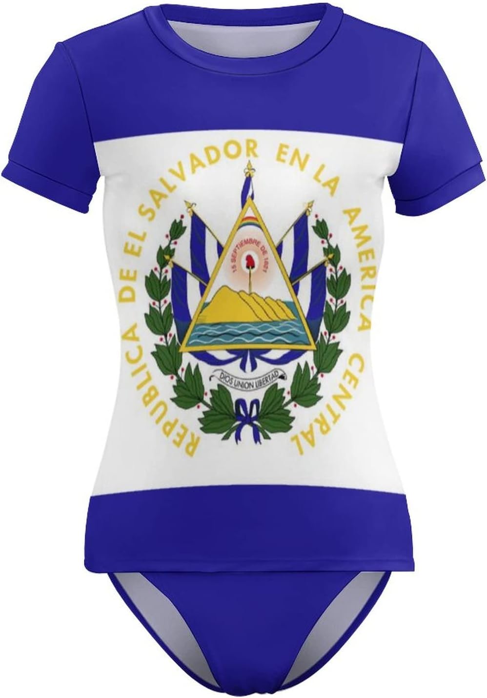 Adugen Origei El Salvador Flag Women's Two-Piece Swimsuit Triangle Bathing Swimsuit Beach Party S