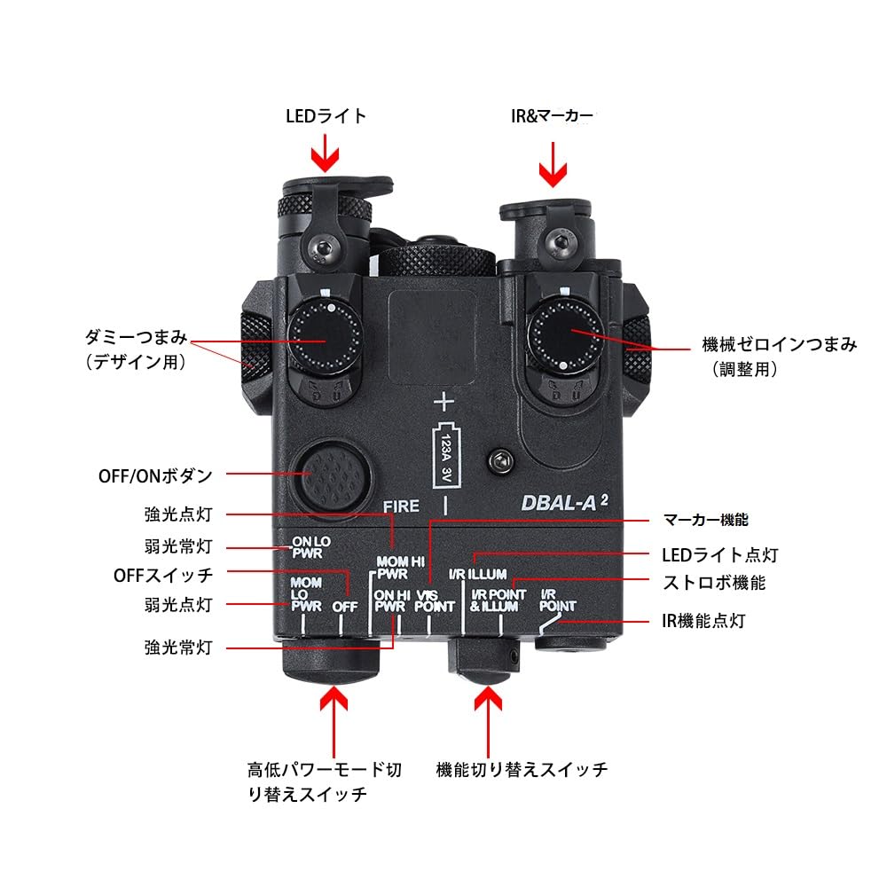 ウエポンライト WADSN多機能LEDライト 赤点灯 Amazon.co.jp: WADSN 新規多機能光学システムPEQ-15A DBAL-A2 LED