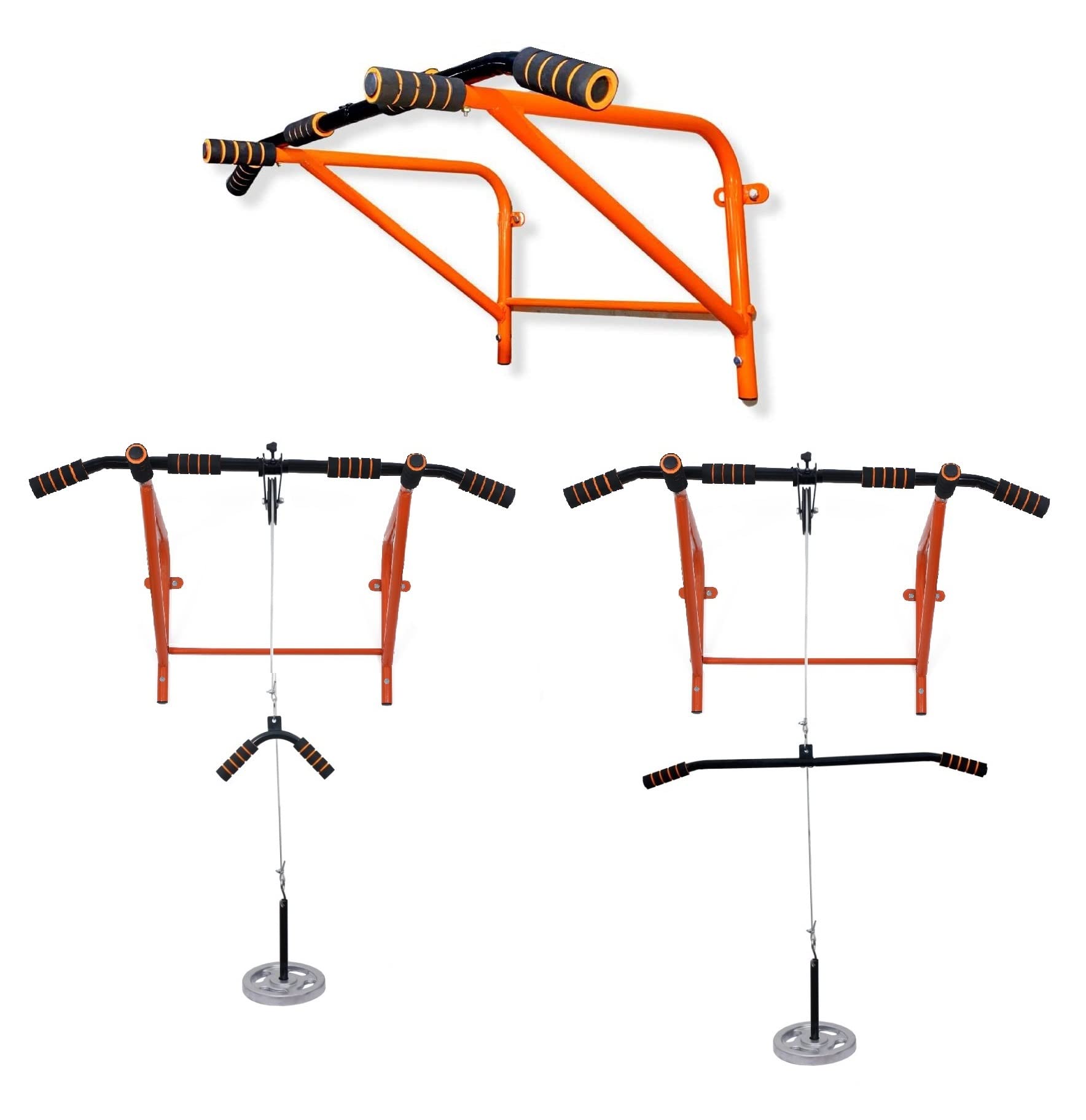IBS Pull Up Bar Wall Mounted Chin Up Bar with Lats Bar, Tricep Bar, U Bar and Solid Fitness Accessory Combo for Home Gym Muscle Builder Without Weight. ORANGE (B0B5MVFNF4) Amazon Price History, Amazon Price Tracker