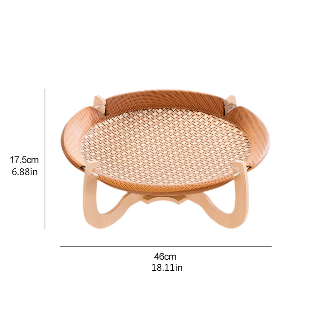 XYJNYO Summer Rattan Breathable Cat Bed,Removable Pet Hammock,Cat Hammock Bed,Pet Cooling Mat