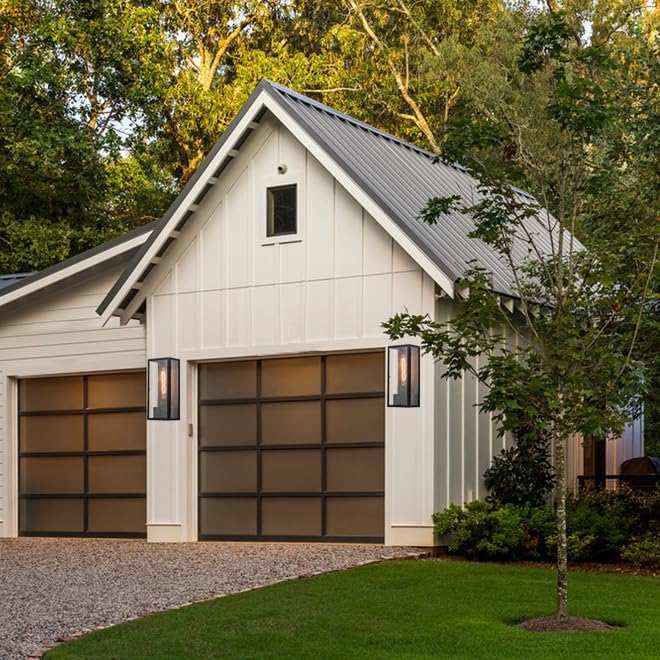 Miniatura 8 de Yonaveil Luces de porche con salida GFCI, luces de pared negras mate para exteriores, luces de porche al aire libre, luces exteriores impermeables