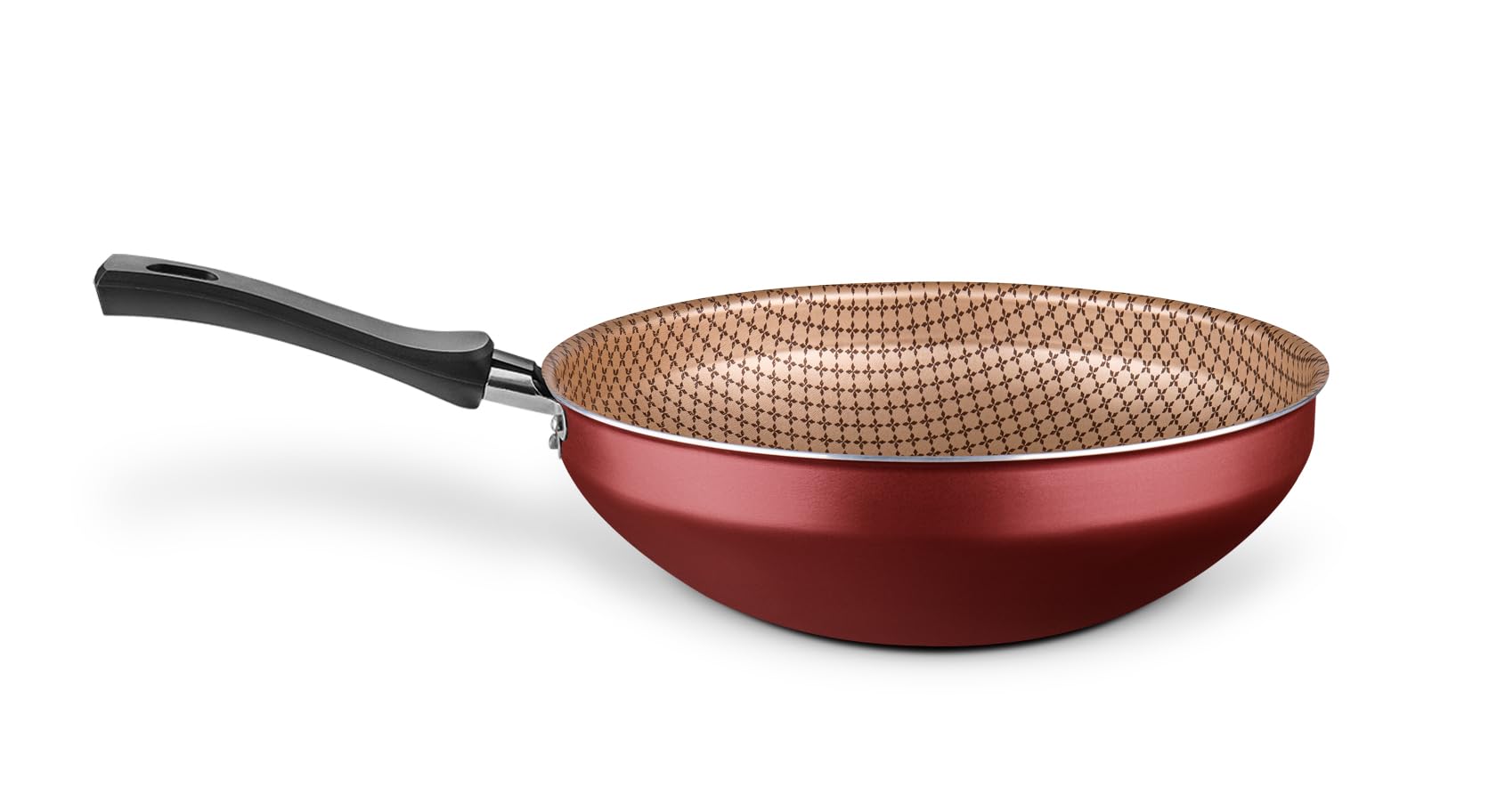 Panela Wok Flora 24 cm Frigideira Antiaderente MTA - Cereja