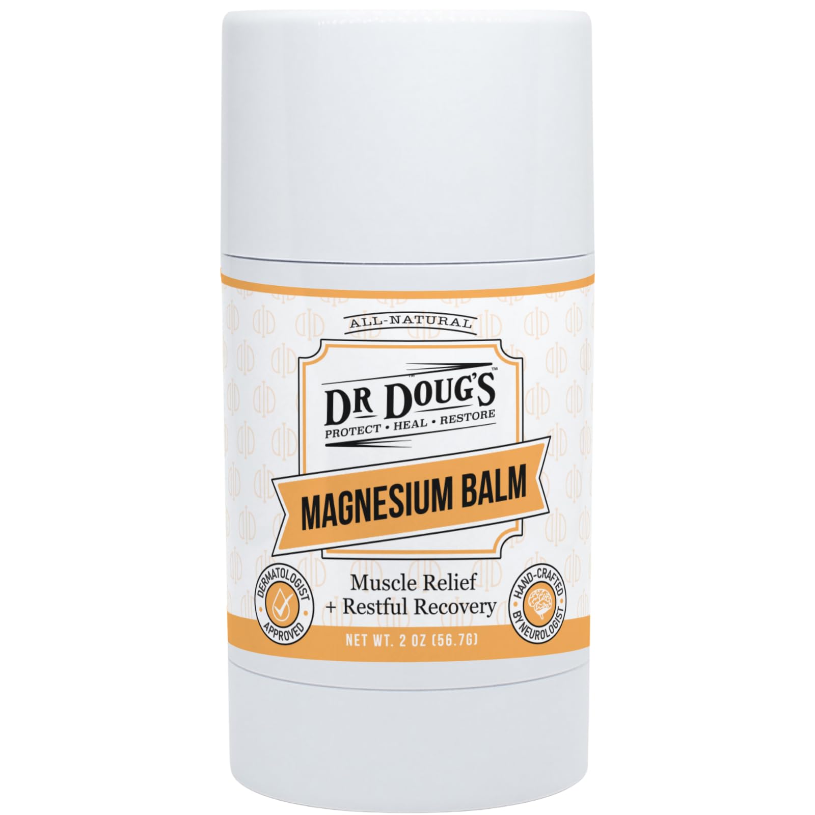 Dr. Doug's Magnesium Balm for Muscle & Nerve Relief – 2 oz Twist-Up Stick | Organic Peppermint & Lavender Scent | Topical Magnesium Cream for Legs,