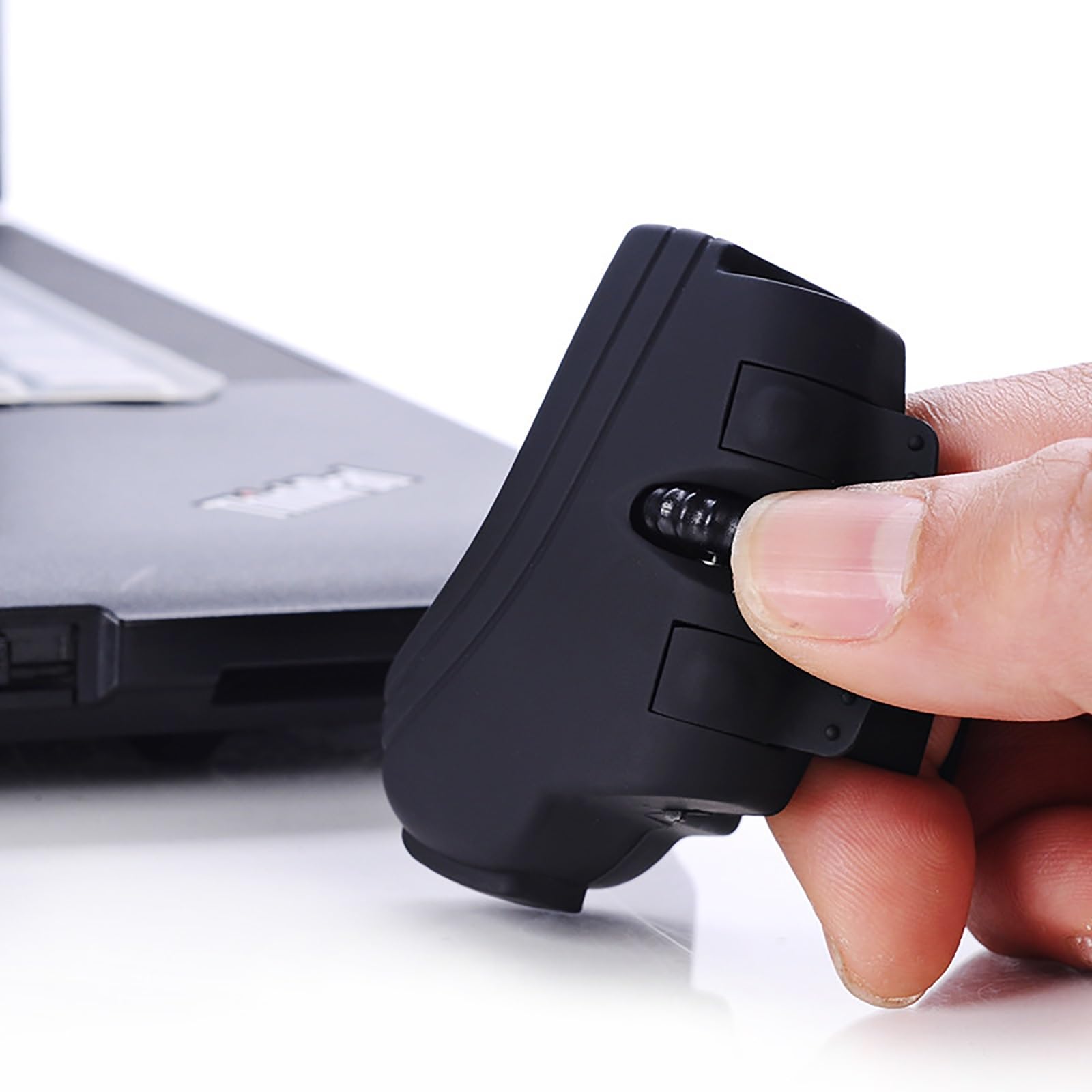 QCHIANHandheld Wireless Mouse, 2.4GHz Lazy Finger Rings Optical Mouse, Photoelectric Resolution 1000Dpi, USB Chargeable Travel Mice for Computer, Laptop, Tablet