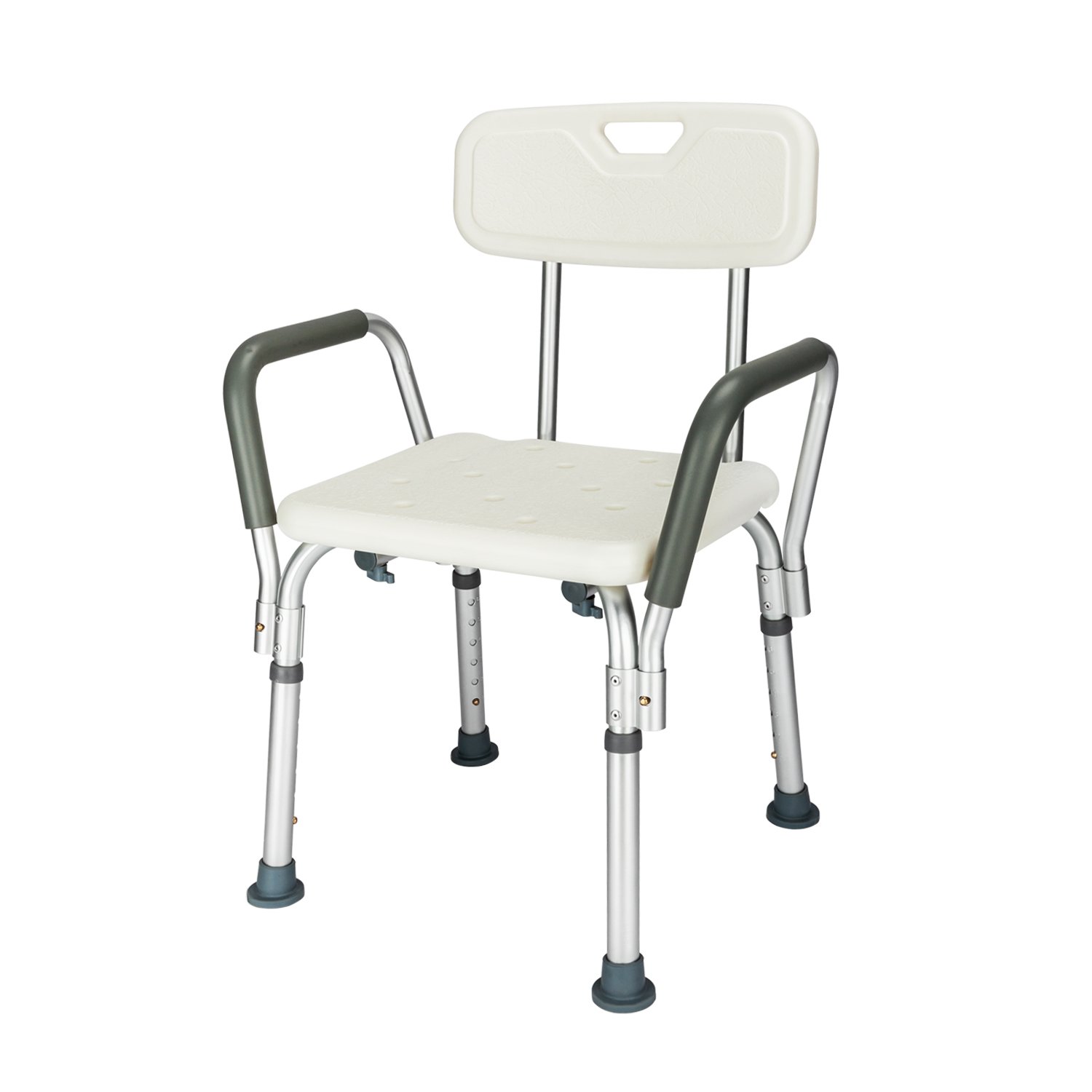 Bonnlo 450LBS Shower Chair, Bath Chair with Back &Arms, Transfer Bench Stool,Medical Safety Bench.Aluminum Alloy Non-Slip Adjustable Height