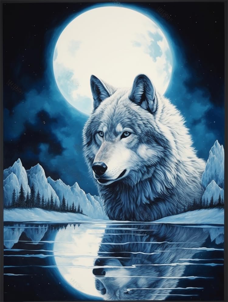 Point de croix perlé loup sauvage COKYIS kit broderie perles animal 40x50cm