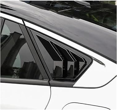 Car Rear Shutter Cover Trim,Fit For Ford, Mondeo Fusion 2022 2023 Sticker Vent Scoop Louver window louvers for car(Gloss Black)
