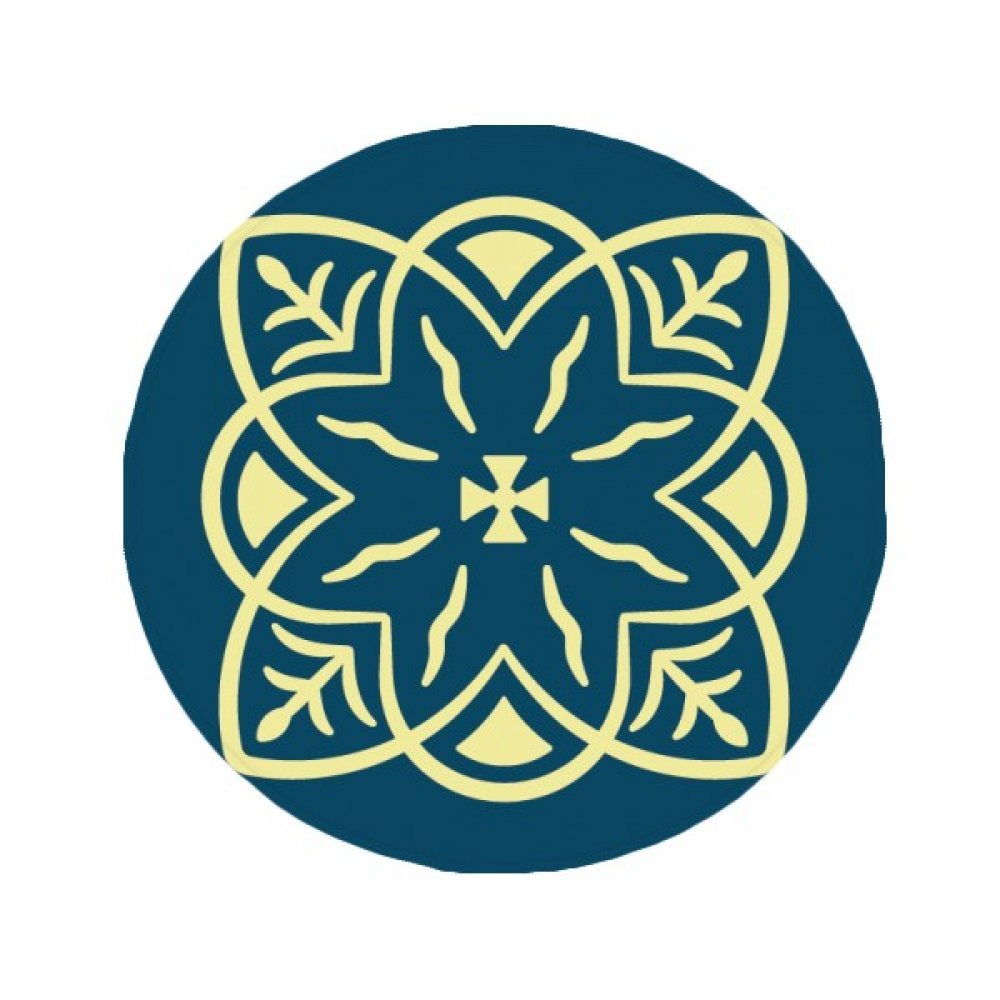 Cadeau multicolore tapis rond Talavera bleu idéal pour décoration maison et salon