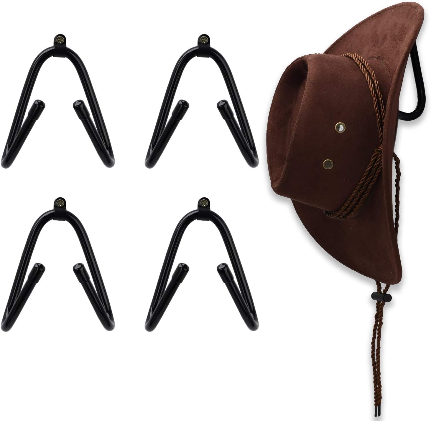4 Pack Cowboy Hat Rack Wall Mount Cowboy Hat Holder Hat Hanger Hat