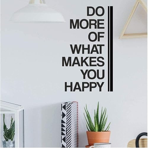 YJQQ Do More of What Makes You Happy - Vinilo adhesivo de vinilo con cita motivacional para la palabra y la frase Do More of What Makes You Happy