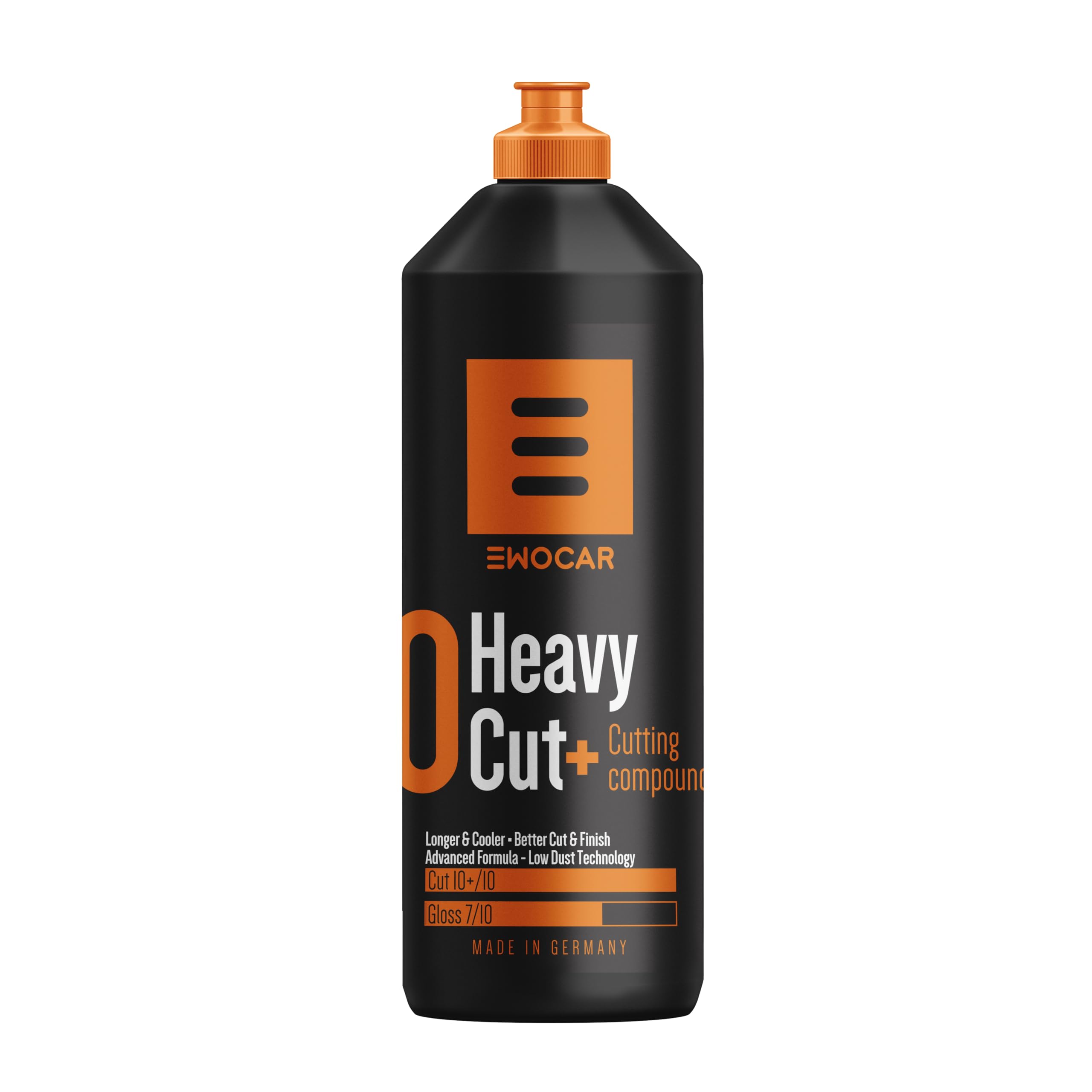 Heavy Cut+ Politur 1000ml – Extra Starke Schleifpaste mit P800 Schleifspuren Entfernung – Wasserbasiert, Ohne Silikon, Niedrig Staubend – Profi Politur für DA & Rotationsmaschinen