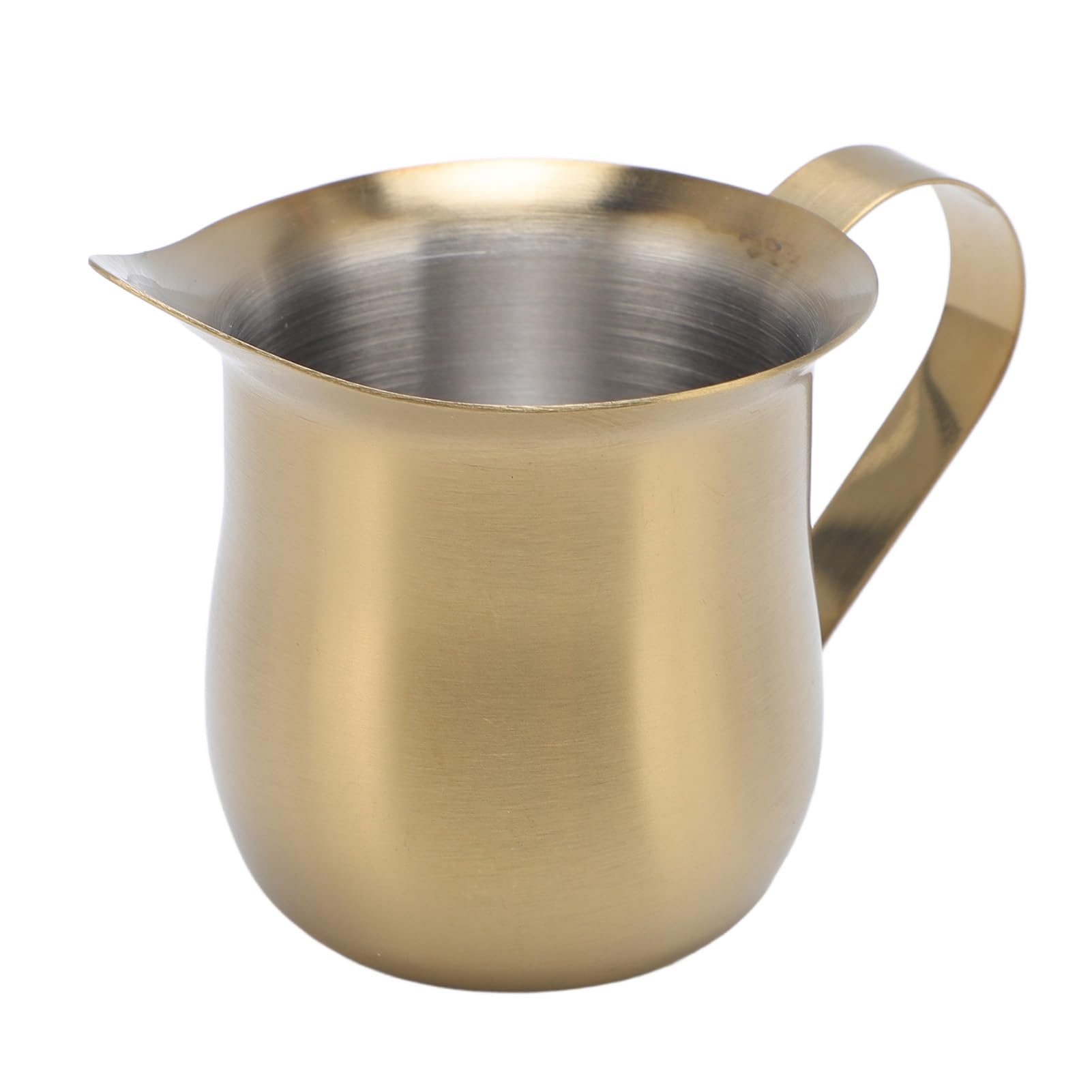 TOPINCN Gold Milk Frothing Pitcher, 304 Stainless Steel Milk Frother Cup with Precise Spout Milk Steaming Pitcher Cup for Home Cafes Restaurants (150ml)