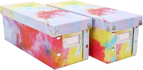 Miniatura 1 de Caja de almacenamiento para CD, paquete de 2, duradera, 5.1 x 5.1 x 13.2 pulgadas, soportes para discos con tapas para almacenar hasta 330 discos,