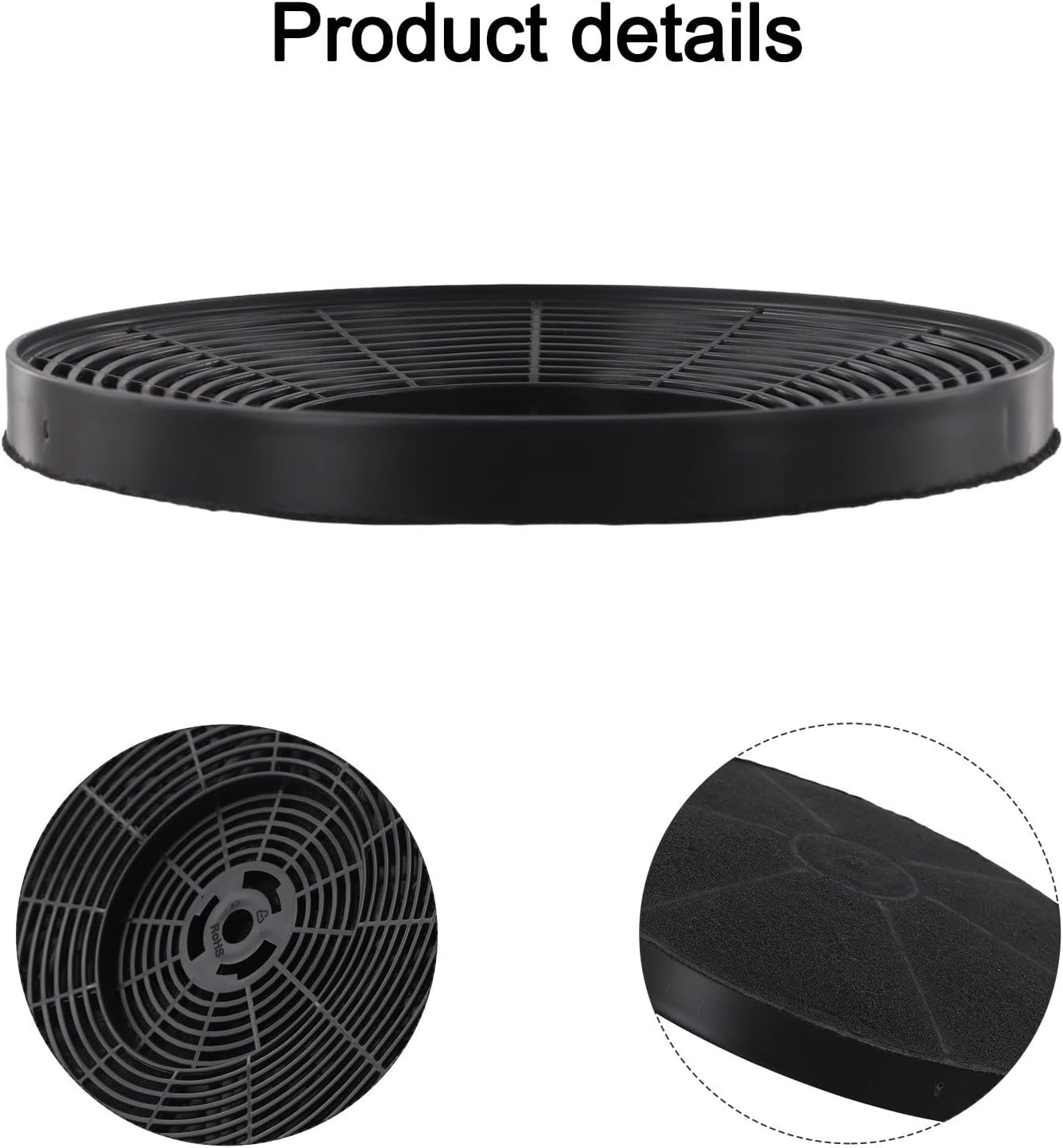 Activated Carbon Hood Filter 175Mm175mm15mm High Efficiency Deodorization Easy Installation Kitchen Appliance Accessories