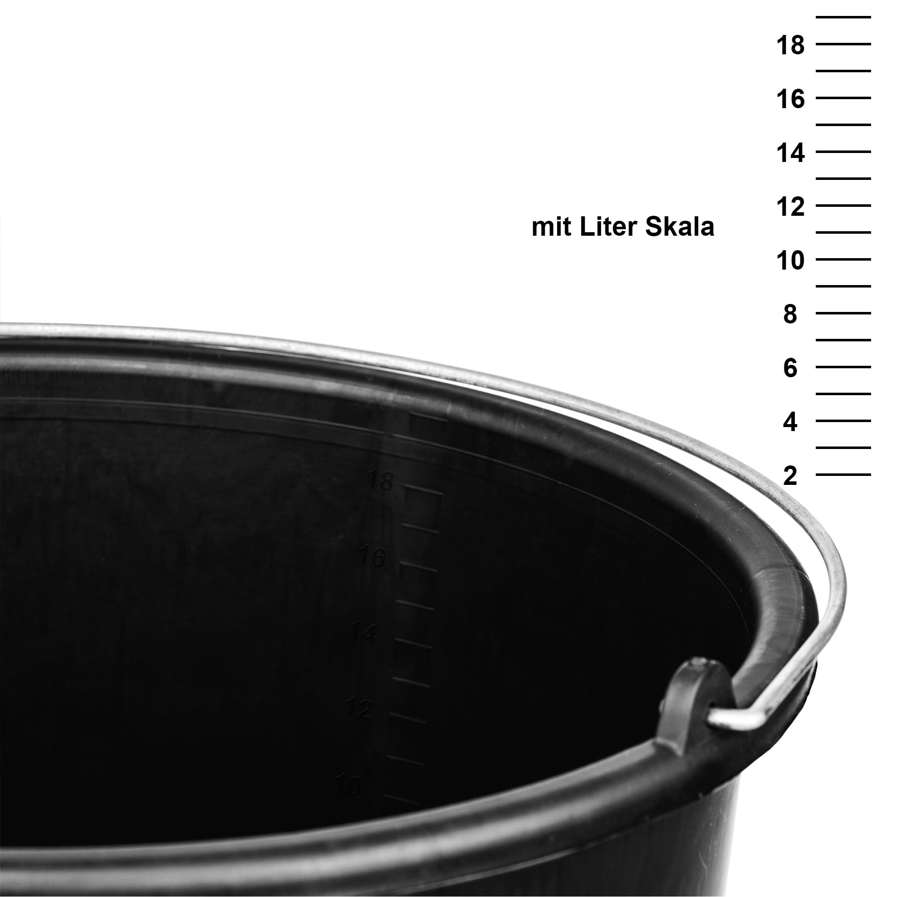 BigDean Lot de 10 seaux de chantier 20 l – Seau à mortier avec anse – Seau à eau stable avec graduation, motif ange bleu – Fabriqué en Allemagne