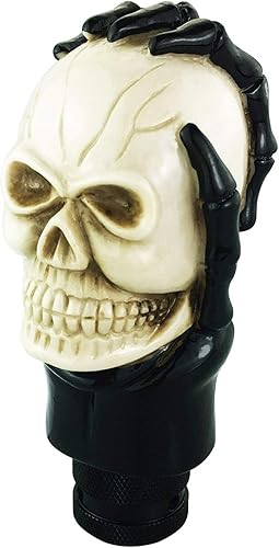 Abfer Pomo de palanca de cambios de calavera para automóvil, mango de cambio de repuesto, para la mayoría de vehículos, camiones, color beige