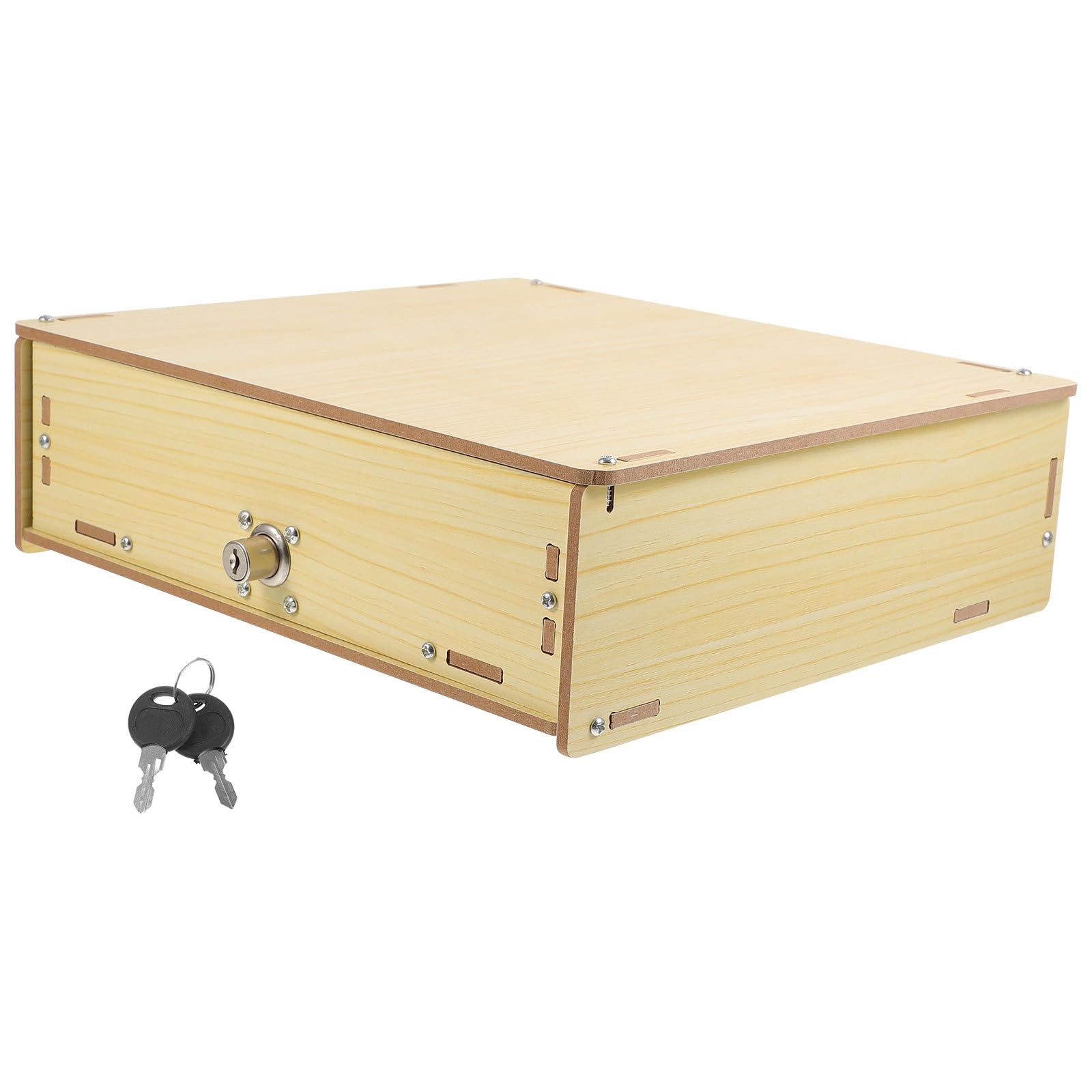 Zerodeko Vassoio Porta Soldi in Legno da Tavolo Scomparti Multifunzione, Organizer Portamonete e Porta Calcolatrice per Cassetto Contanti, Contenitore Portavalori per Negozi e Uffici