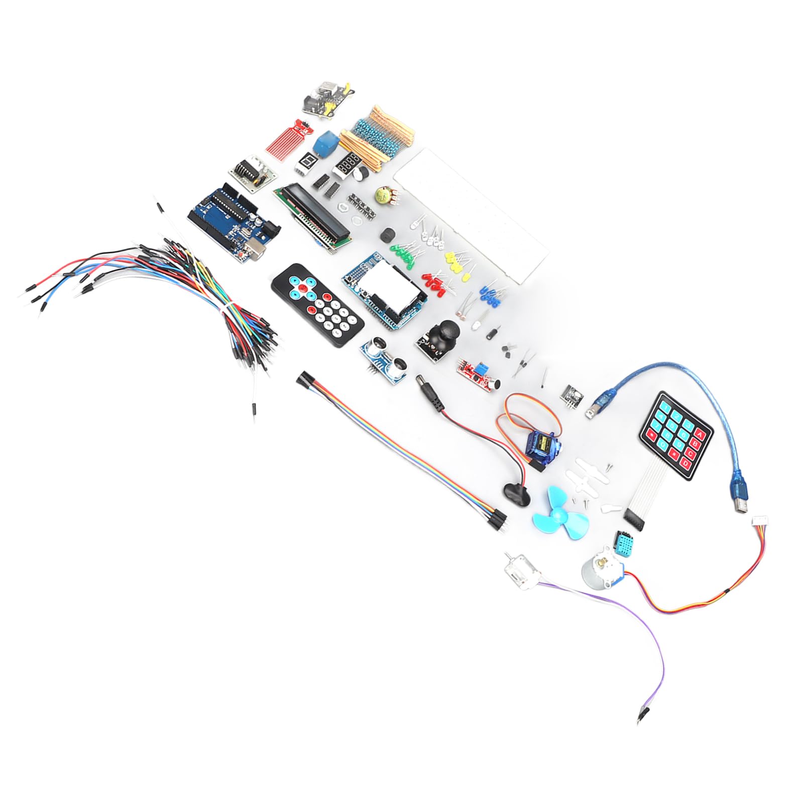 ViaGasaFamido Kit de Inicio para R3 Juego de Aprendizaje de Componentes Electrónicos de Plástico ABS con CD Tutorial 3V CR1220 Control Remoto para Principiantes Estudiantes Práctica de Circuitos de