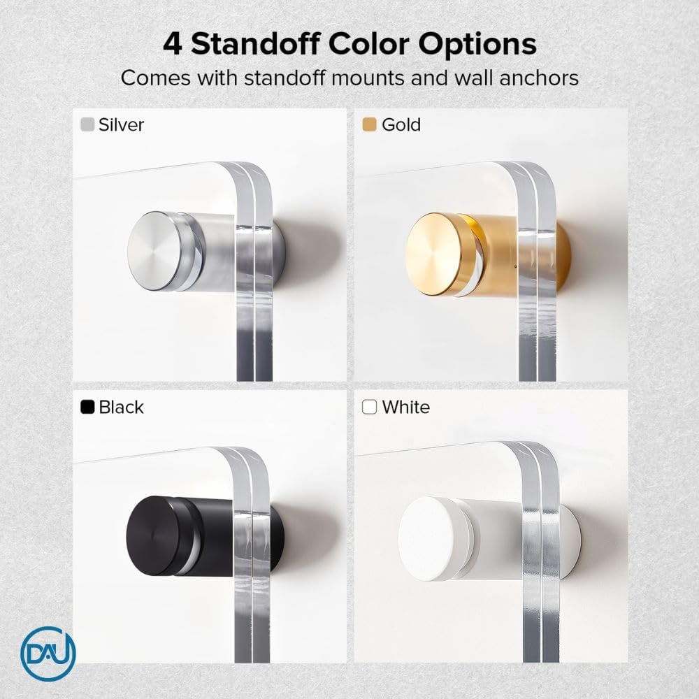 Acrylic Floating Frames Gold Standoffs(single) 16" x 20" Clear Acrylic Frames for Wall Mount Floating Picture Frame, Diploma Poster Certificate Hanging Photo Display Degree Prints Artwork Documents