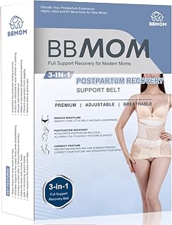 3 in 1 Postpartum Belly Wrap Abdominal Binder Belly Band C-section Recovery Belt & Sacroiliac Hip Support Belt (Medium, ZBeige)