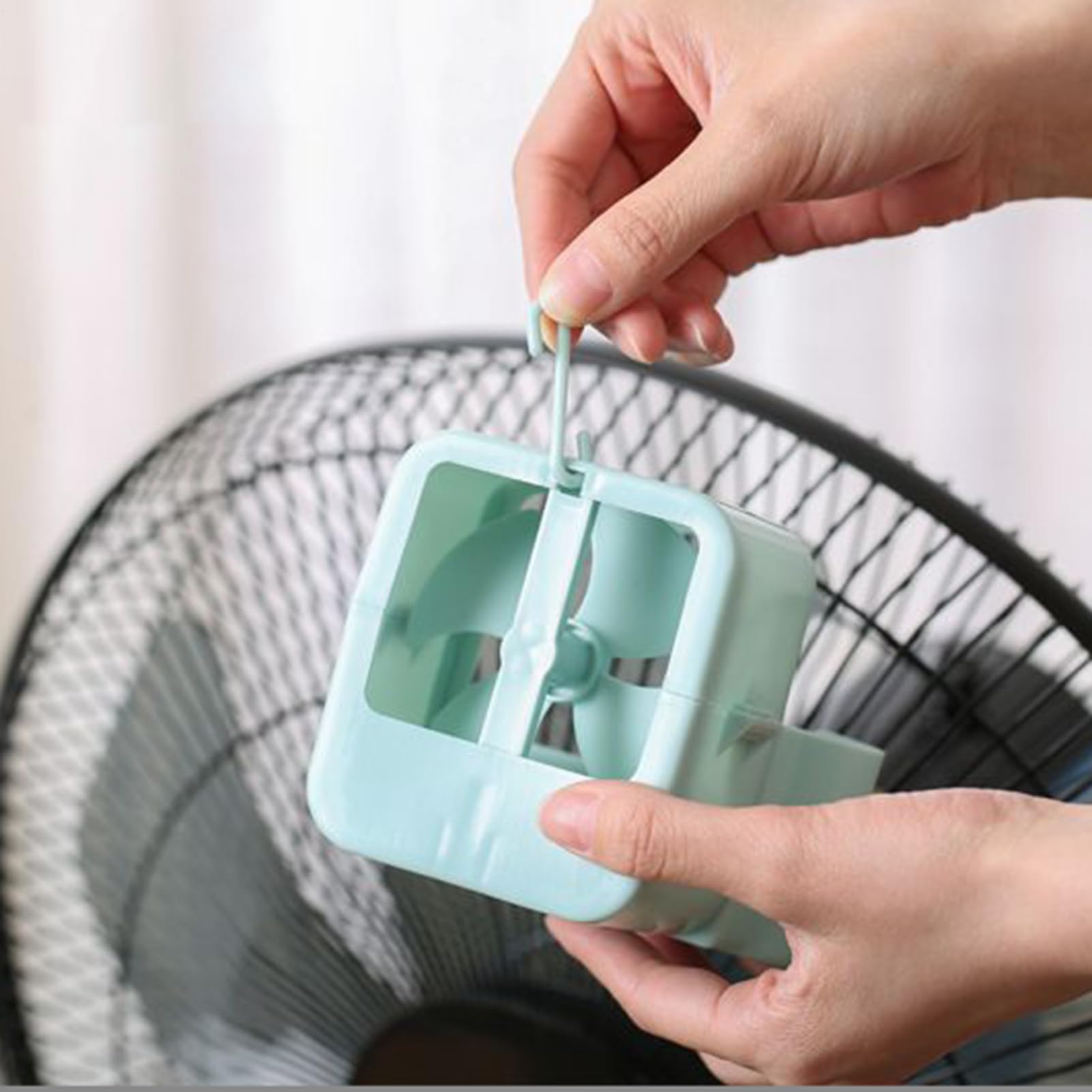 Ventilator Eisbox Aufsatz | Elektrischer Ventilator Eishalter mit Haken - Tragbares Kühlgerät für Outdoor Küche Wohnheim Indoor Sommer Balkon Schlafzimmer Terrasse