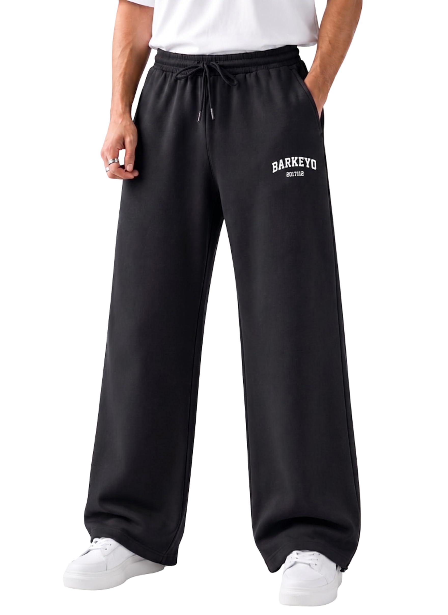 barkeyo Men's Cotton Baggy Trackpants | Oversized Fit Streetwear & Gym Wear | Comfortable Casual Joggers for Men-picture-30