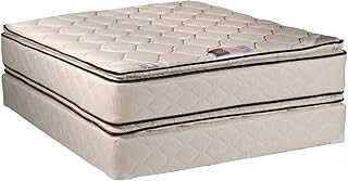 DS Solutions USA Coil Comfort Two-Sided PillowTop Queen Mattress Set with Mattress Protector - Sleep System with Enhanced Cushion Support, Fully Assembled, Orthopedic Type, Longlasting Comfort