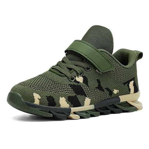 EGMPDA Boys Girls Sneakers Tennis Sports Walking Athletic Running Kid Shoes Non-Slip Camouflage Lightweight Comfortable Breathable for Toddler/Little Kid/Big Kid Camou Size 12